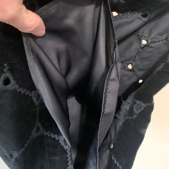 Boden Black Circle Velvet Sheath Lined Dress 4L US Lined - Picture 8 of 9